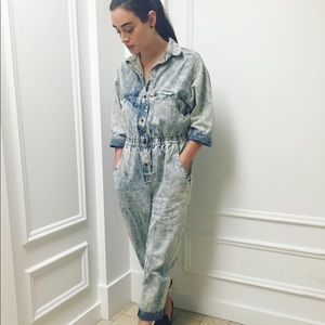 Vintage 90s acid wash jean jumpsuit